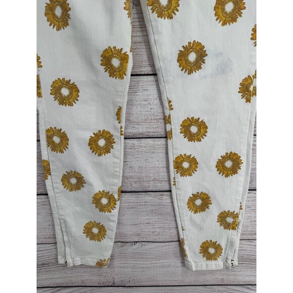 Guess 30th Anniversary Sunflower Print‎ Jeans Women's Size 30 White NEW - Picture 5 of 15